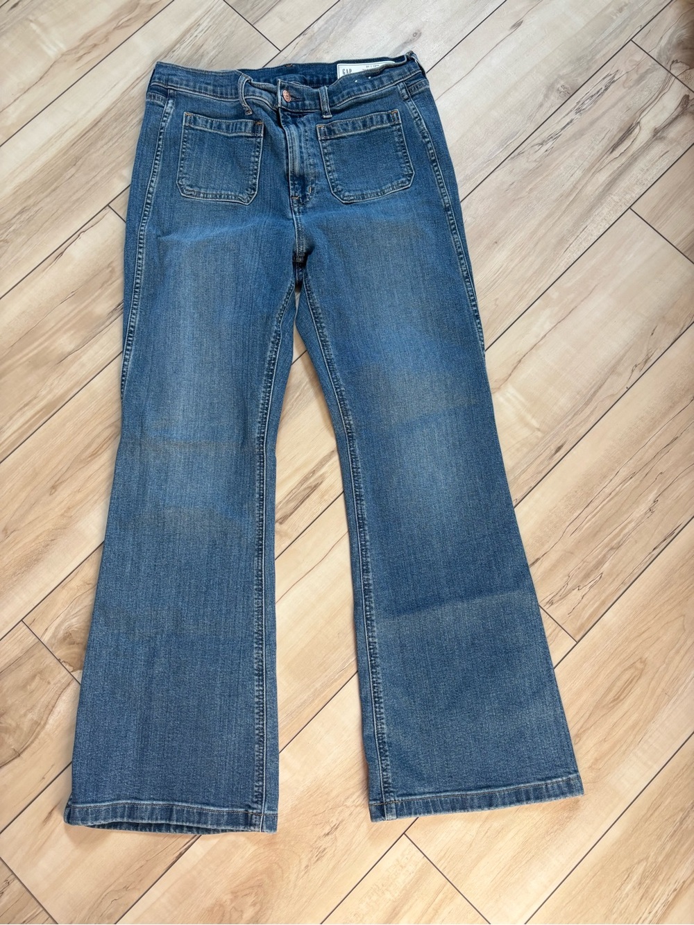 GAP Women's Blue Wide-Leg Flare Jeans